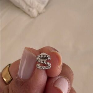 RCJ Jewels 14K white Gold “S” Initial Earring